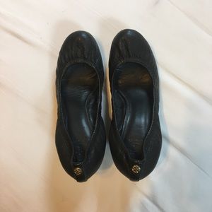 Tori Burch Leather Wedge Pumps